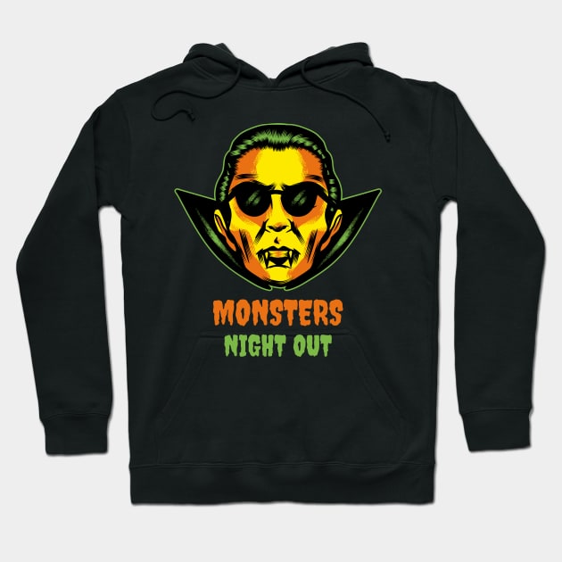 Monsters Night Out Creepy Halloween Gift Hoodie by BarrelLive